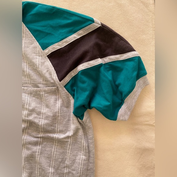 Envoy 90s Casual Dad Polo Style Shirt Teal Black Grey Mens Medium Vintage - Picture 4 of 7